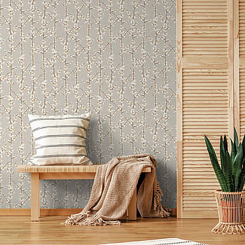 Galerie Wallcoverings Product Code 1904-2 - Spring Blossom Wallpaper Collection - Grey Colours -  