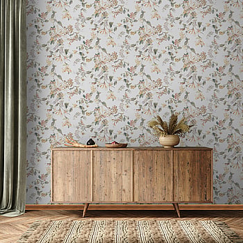 Galerie Wallcoverings Product Code 47455 - Flora Wallpaper Collection - White, Green Colours -  