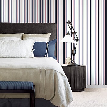 Galerie Wallcoverings Product Code G23061 - Deauville Wallpaper Collection - Navy Blue Red White Colours -  