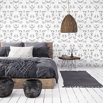 Galerie Wallcoverings Product Code G78314 - Bazaar Wallpaper Collection - White Greys Colours -  