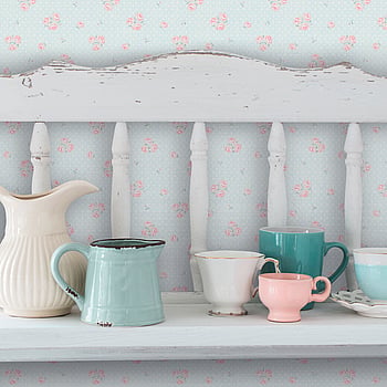 Galerie Wallcoverings Product Code MC61037 - Maison Charme Wallpaper Collection - Blue, Pink Colours -  
